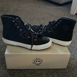 Something Navy x Superga corduroy high tops